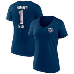 NFL Chicago Bears Women's Plus Size Mother's Day #1 Mom V-Neck T-Shirt