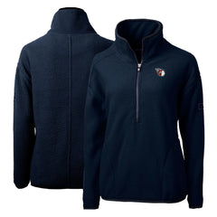 Cleveland Guardians Cutter & Buck Women's Cascade Eco Sherpa Fleece Quarter-Zip Pullover Jacket - Navy