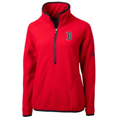 Boston Red Sox Cutter & Buck Women's Cascade Eco Sherpa Fleece Quarter-Zip Pullover Jacket - Red