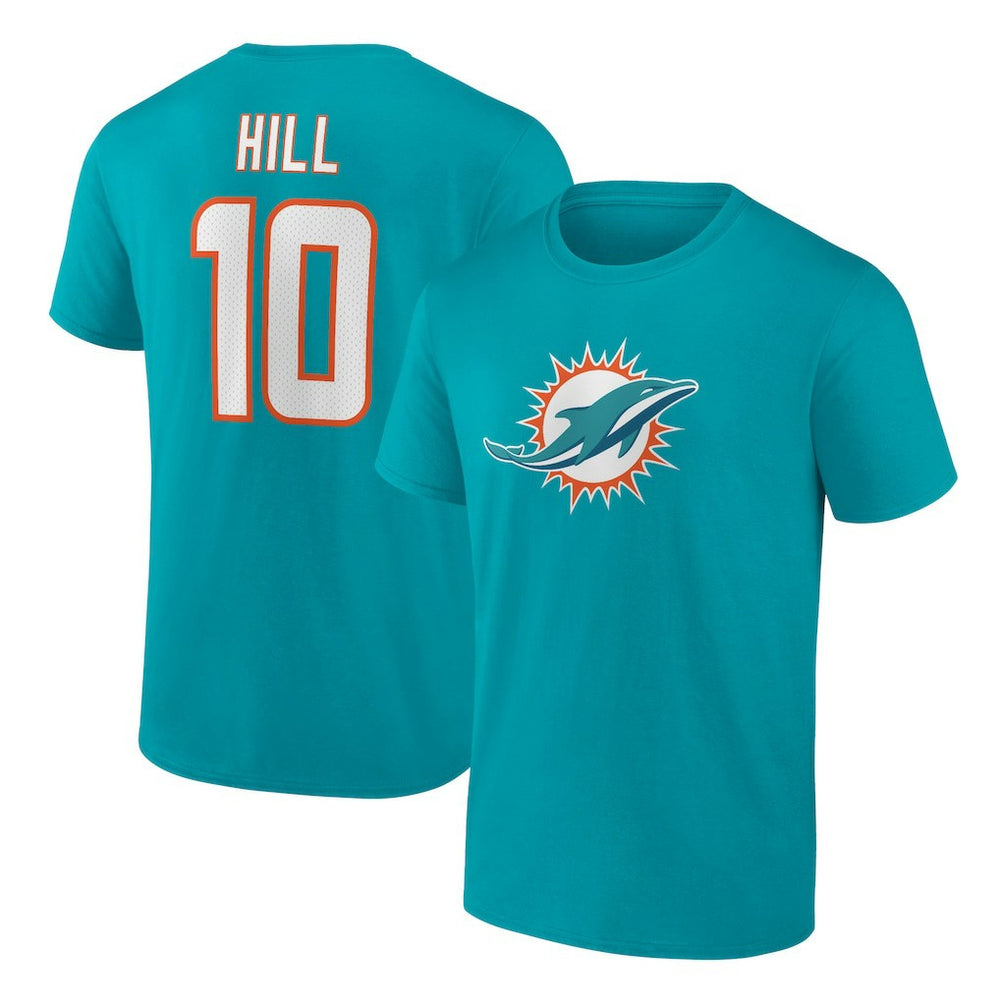 NFL Miami Dolphins Tyreek Hill Player Icon Name & Number T-Shirt