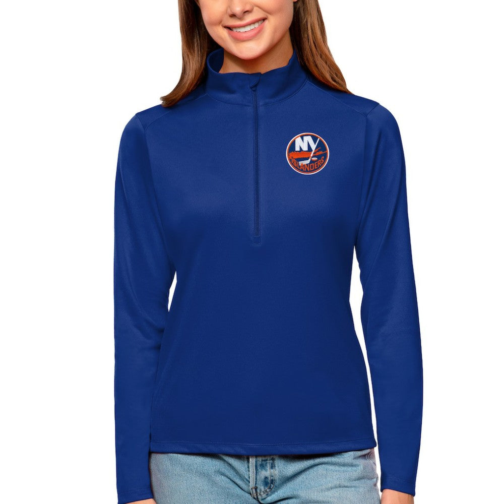 New York Islanders Antigua Women's Tribute Quarter-Zip Pullover Top