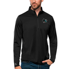 San Jose Sharks Antigua Tribute Quarter-Zip Pullover Top