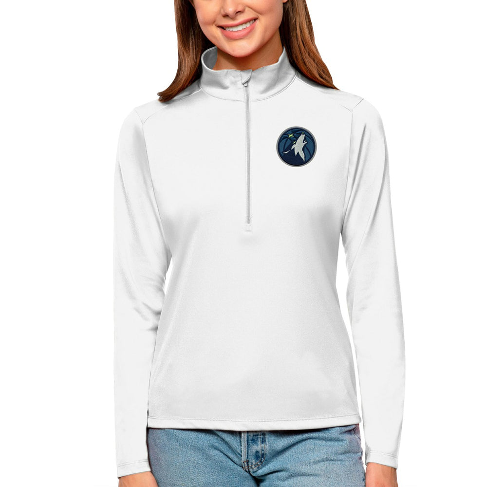 Minnesota Timberwolves Antigua Women's Tribute Half-Zip Top - White shop