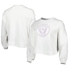 Los Angeles Lakers Lusso Women's Lola Ball and Chain Pullover Sweatshirt - White online