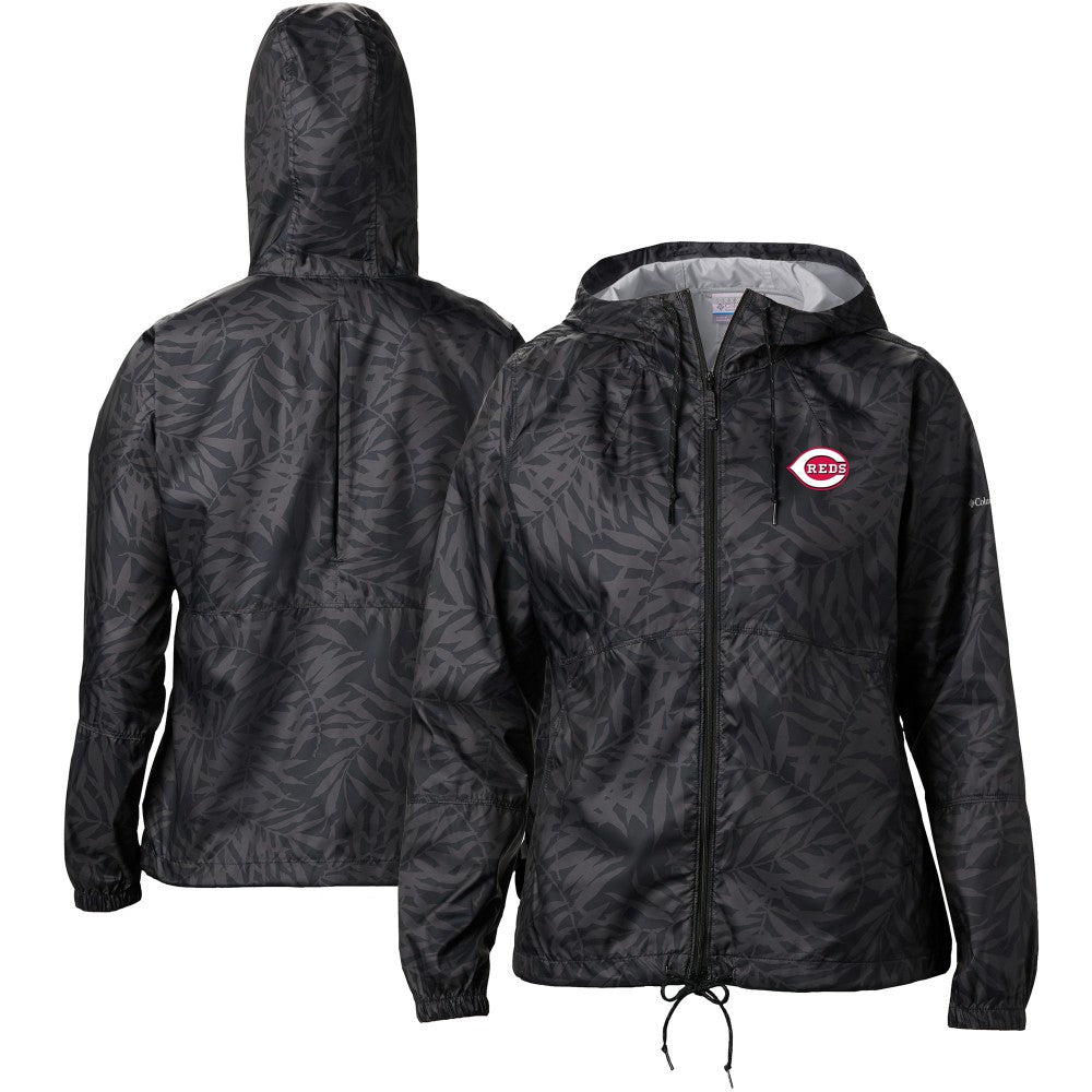 Cincinnati Reds Women's Flash Forward Full-Zip Windbreaker Jacket - Black | Columbia