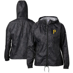 Pittsburgh Pirates Women's Team Flash Forward Full-Zip Windbreaker Jacket - Black | Columbia