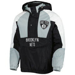 Brooklyn Nets Starter Body Check Raglan Hoodie Half-Zip Jacket - Black sale