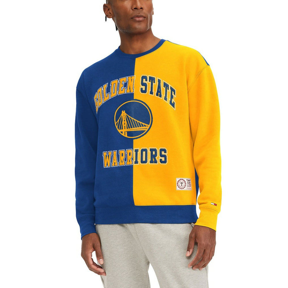 Golden State Warriors Tommy Jeans Keith Split Pullover Sweatshirt sale - Royal/Yellow shop