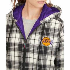 Los Angeles Lakers Tommy Jeans Women's Molly Flannel Full-Zip Hoodie - Black/Cream cheap