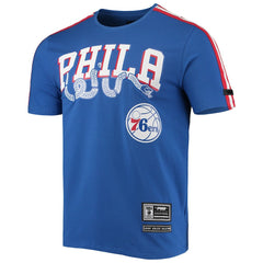 Philadelphia 76ers Pro Standard Men's Mesh Capsule Taping T-Shirt - Royal/Red shop