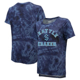 Seattle Kraken Majestic Threads Women's Boyfriend Tie-Dye T-Shirt