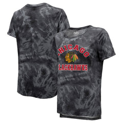 Chicago Blackhawks Majestic Threads Women's Boyfriend Tie-Dye Tri-Blend T-Shirt