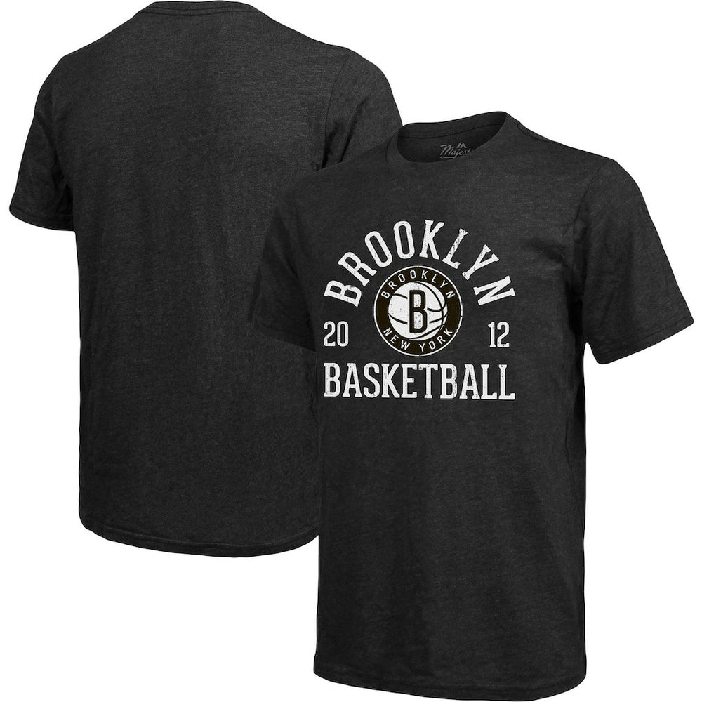 Brooklyn Nets Majestic Threads Ball Hog Tri-Blend T-Shirt - Heathered Black cheap