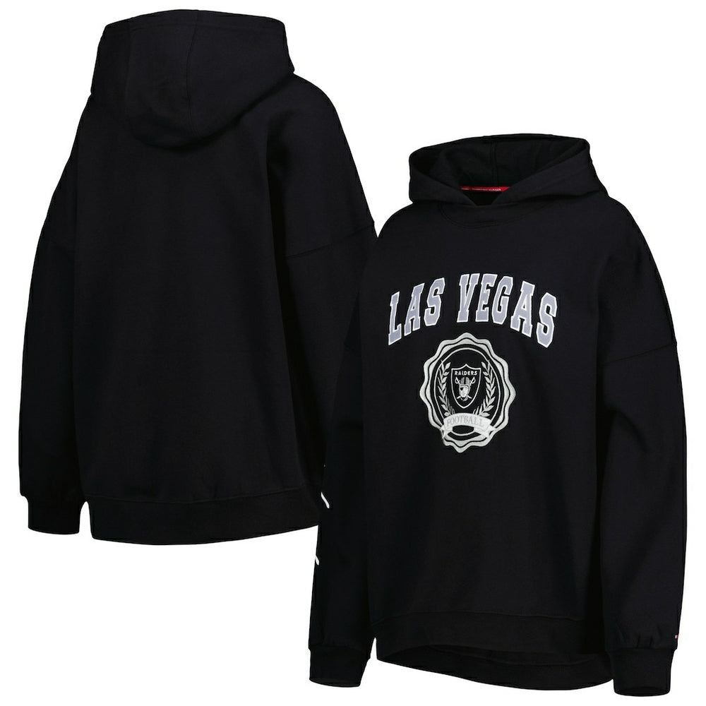 NFL Las Vegas Raiders Tommy Hilfiger Women's Becca Drop Shoulder Pullover Hoodie