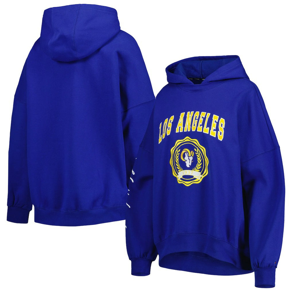 NFL Los Angeles Rams Tommy Hilfiger Women's Becca Drop Shoulder Pullover Hoodie