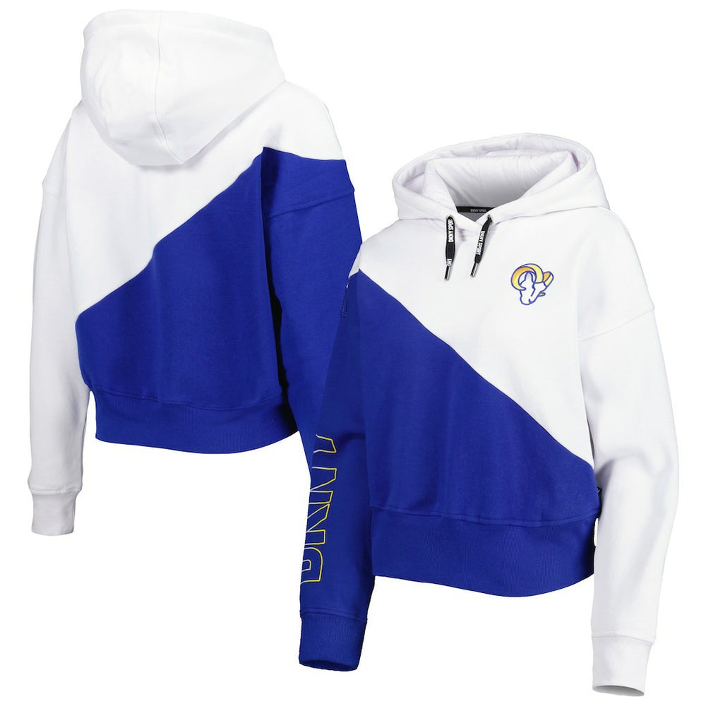 NFL Los Angeles Rams DKNY Sport Women's Bobbi Color Blocked Pullover Hoodie