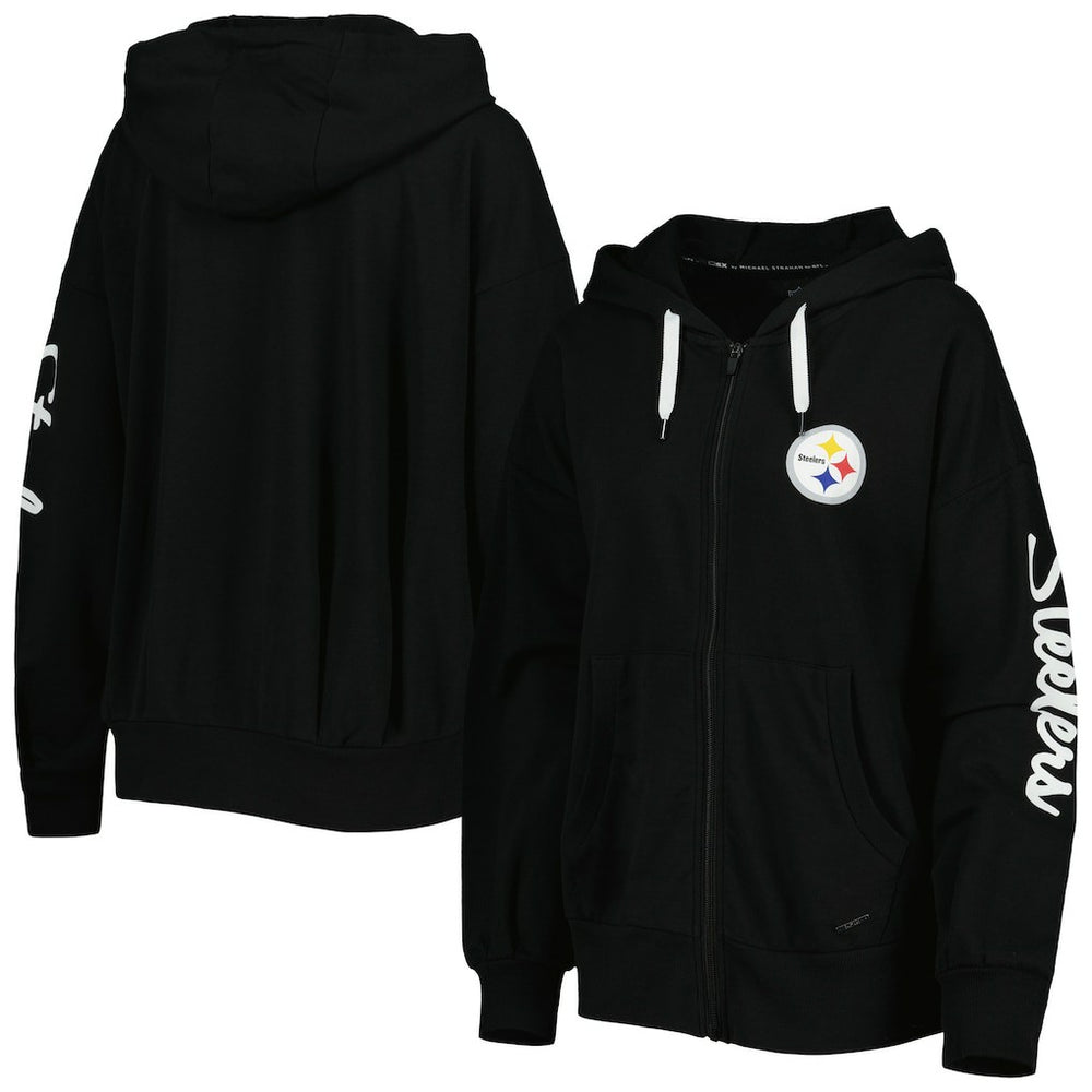 NFL Pittsburgh Steelers MSX by Michael Strahan Women's Emerson Lightweight Full-Zip Hoodie