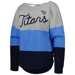 NFL Tennessee Titans Touch Women's Outfield Deep V-Back Waist Length Pullover Sweatshirt