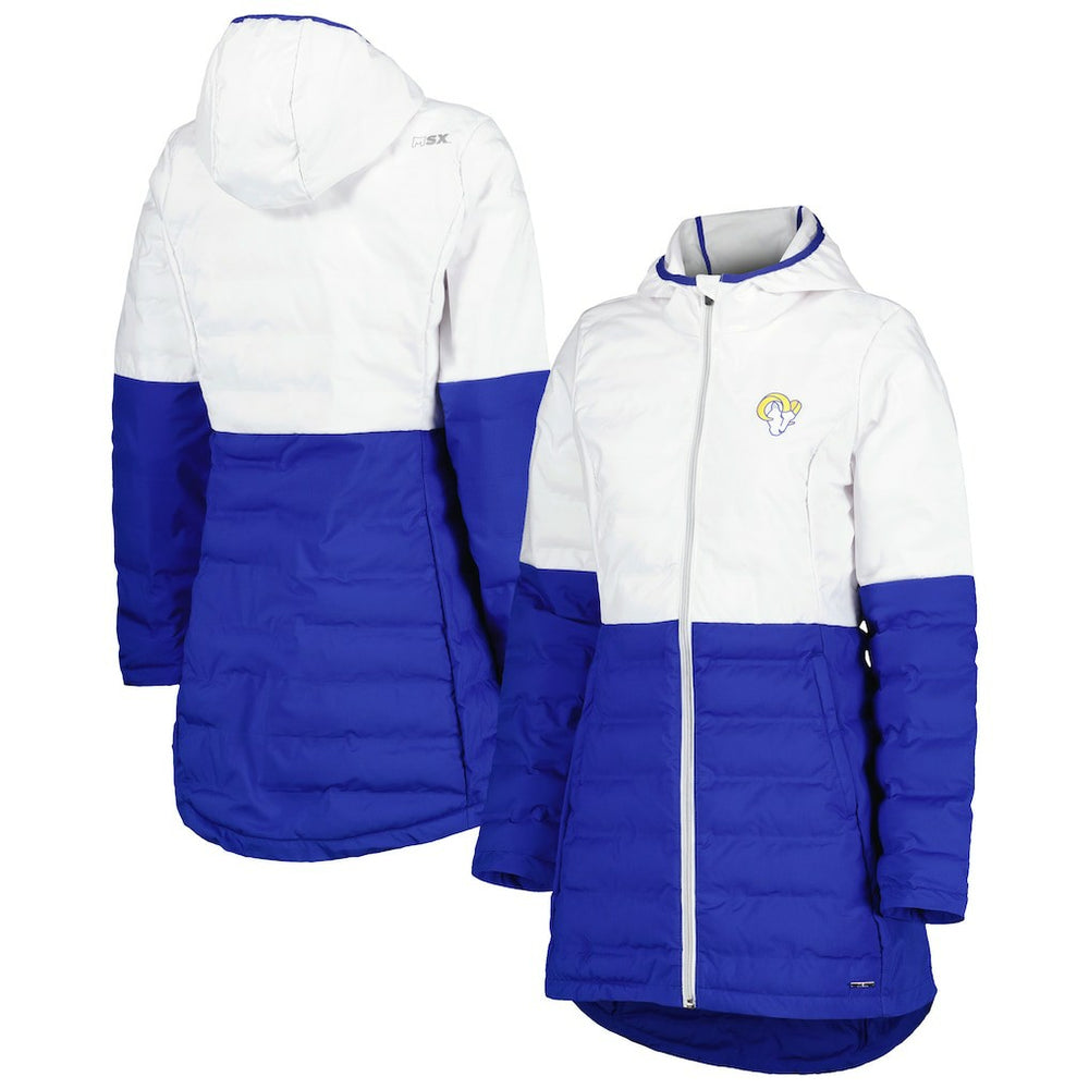 NFL Los Angeles Rams MSX by Michael Strahan Women's Willow Quilted Hoodie Full-Zip Jacket