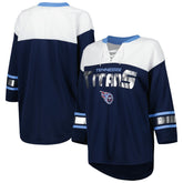NFL Tennessee Titans G-III 4Her by Carl Banks Women's Double Team 3/4-Sleeve Lace-Up T-Shirt
