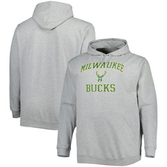 Milwaukee Bucks Big & Tall Heart & Soul Pullover Hoodie - Heathered Gray shop