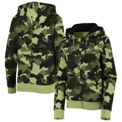 Boston Red Sox Women's 2022 MLB Armed Forces Day Camo Full-Zip Hoodie - Green | New Era