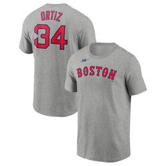David Ortiz Boston Red Sox Name & Number T-Shirt - Heather Gray | Nike