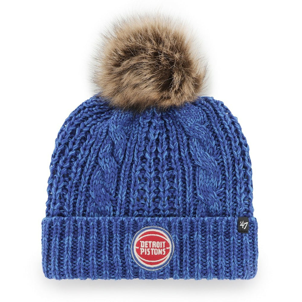 Detroit Pistons '47 Women's Meeko Cuffed Knit Hat with Pom sale - Royal | 47 brand discount