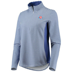 Chicago Cubs Tommy Bahama Women's Aubrey Stripe Block IslandZone Half-Zip Jacket - Royal