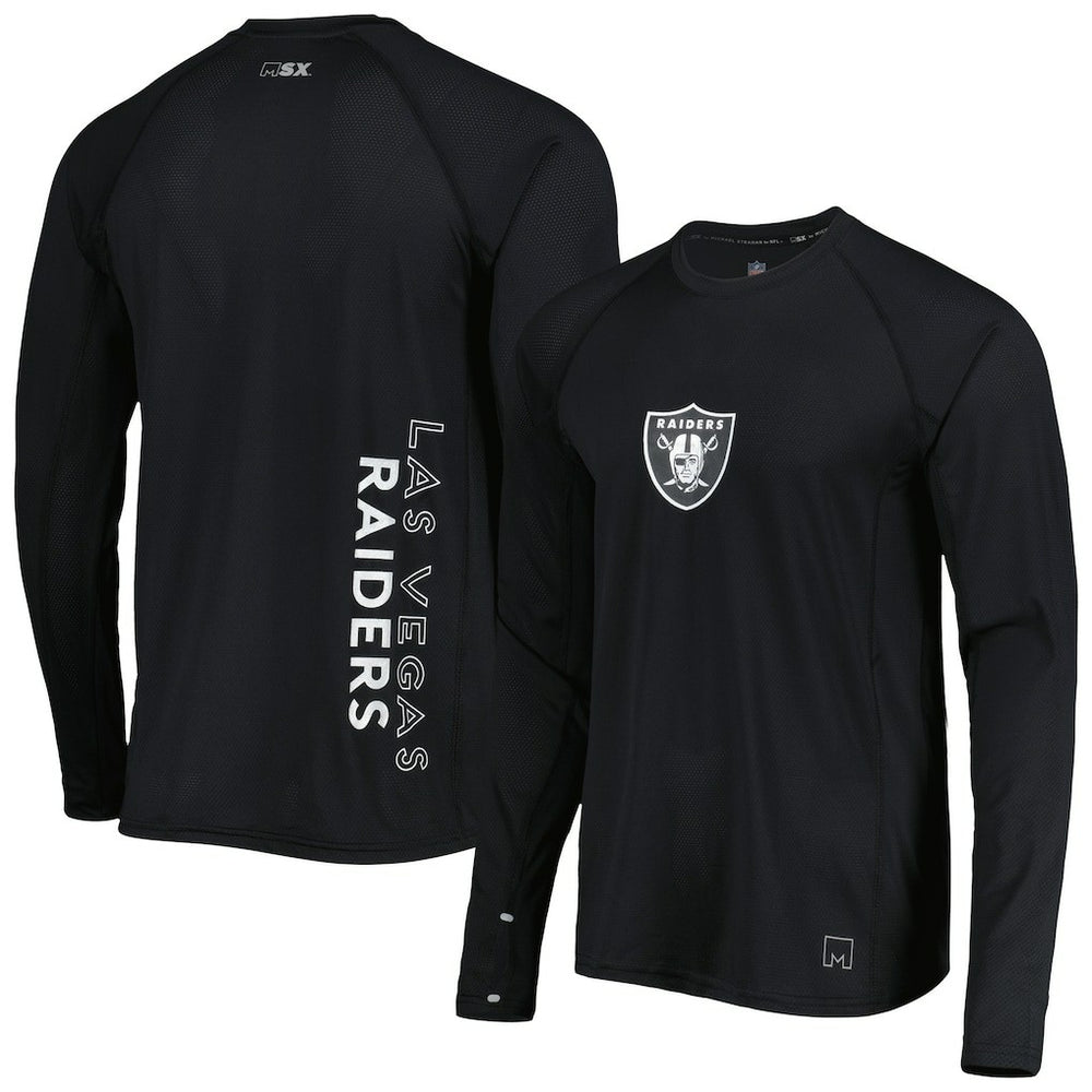 NFL Las Vegas Raiders MSX by Michael Strahan Interval Long Sleeve Raglan T-Shirt