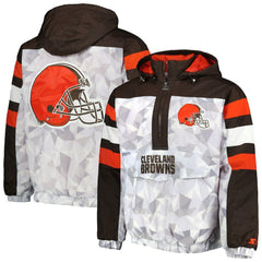 NFL Cleveland Browns Starter Thursday Night Gridiron Raglan Half-Zip Hooded Jacket