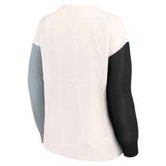 NFL Las Vegas Raiders Women's Colorblock Primary Logo Pullover Sweatshirt