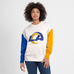 NFL Los Angeles Rams Women's Colorblock Primary Logo Pullover Sweatshirt