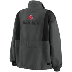 Boston Red Sox WEAR by Erin Andrews Women's Packable Half-Zip Jacket - Charcoal