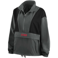 Chicago Cubs WEAR by Erin Andrews Women's Packable Half-Zip Jacket - Charcoal