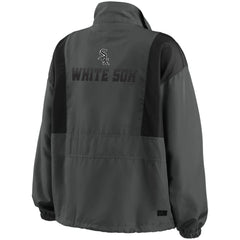 Chicago White Sox WEAR by Erin Andrews Women's Packable Half-Zip Jacket - Charcoal