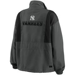 New York Yankees WEAR by Erin Andrews Women's Packable Half-Zip Jacket - Charcoal