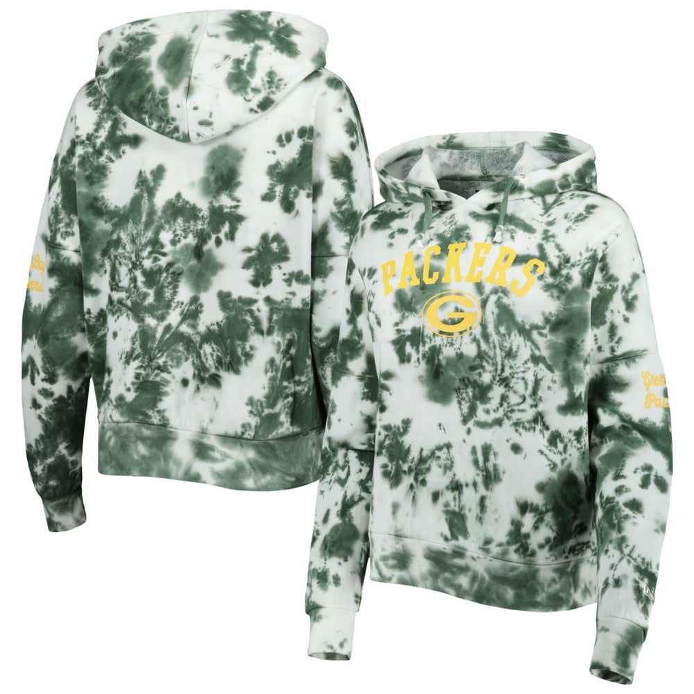 NFL Green Bay Packers Women's Cloud Dye Fleece Pullover Hoodie