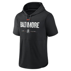 Baltimore Orioles City Connect Short Sleeve Pullover Hoodie - Black | Nike
