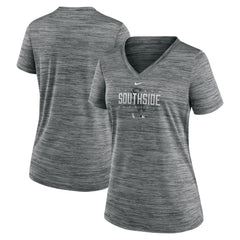 Chicago White Sox Women's City Connect Velocity Practice Performance V-Neck T-Shirt - Gray | Nike