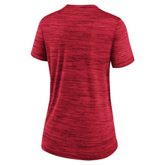 Miami Marlins Women's City Connect Velocity Practice Performance V-Neck T-Shirt - Red | Nike