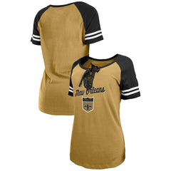 NFL New Orleans Saints Women's Legacy Lace-Up Raglan T-Shirt