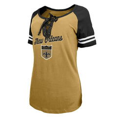 NFL New Orleans Saints Women's Legacy Lace-Up Raglan T-Shirt