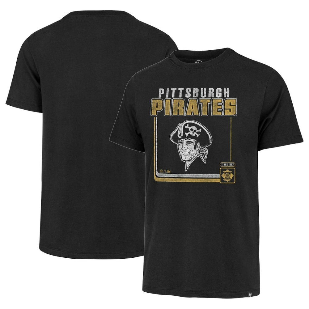 Pittsburgh Pirates Cooperstown Collection Borderline Franklin T-Shirt - Black | 47 brand