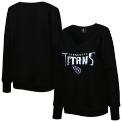 NFL Tennessee Titans Cuce Women's Sequin Logo V-Neck Pullover Sweatshirt