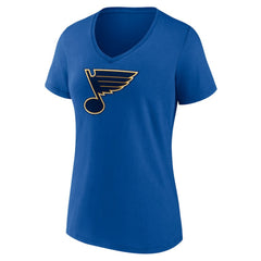 St. Louis Blues Fanatics Women's Primary Logo Team V-Neck T-Shirt