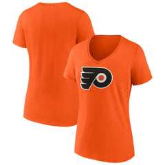 Philadelphia Flyers Fanatics Women's Primary Logo Team V-Neck T-Shirt