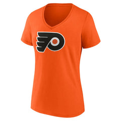 Philadelphia Flyers Fanatics Women's Primary Logo Team V-Neck T-Shirt