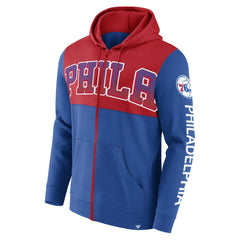 Philadelphia 76ers Skyhook Colorblock Full-Zip Hoodie - Royal/Red | Fanatics for sale