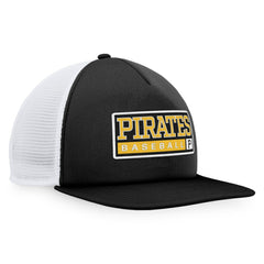 Pittsburgh Pirates Majestic Foam Trucker Snapback Hat - Black/White